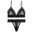 VenusFox Femme Sex Lingerie Set Lace Transparent Bra Set Dot Mesh Bralette Women Push Up Brassiere T Back Panties Sets Backless V Neck