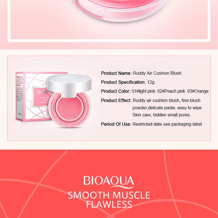 BIOAQUA Cushion Blusher Palette Nude Makeup Mineral Blush Bronzer Powder New Cosmetics Sleek Maquiagem Korean Make Up