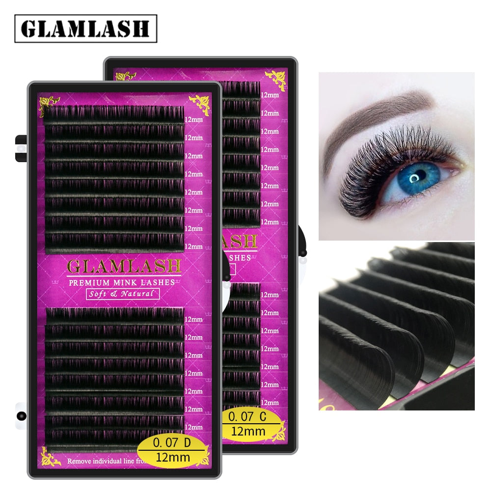 VenusFox 16Rows premium sable false natural matte black eyelash extension wholesale eye lashes extension cilia makeup eyelashes