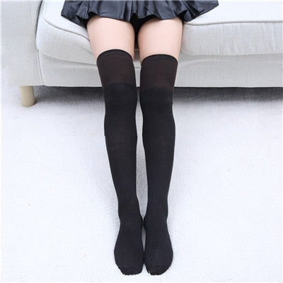 VenusFox Stripe Stockings Girls Korean Japanese Kawaii Lolita Socks Muply Casual Thigh High Knee Socks Womens Long Socks