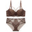 VenusFox Women's Sexy Bra and Panties Set Push Up Women's Lingerie Padded Cup Strappy Underwire Set For Women Mid-Rise Panties  Brown