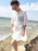 VenusFox Embroidery Coverups for Women Tunic Beach Cover Up Dress Solid Blouse Beachwear Lace Fishnet Bikini Wrap 2021 White Cover-up