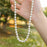 VenusFox Elegant White Imitation Pearl Necklace Long Round Pearl Wedding Choker Necklace for Women Charm Fashion Jewelry