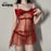 VenusFox Mesh Perspective Nightdress With Bow-knot For Women Sexy Nightwear Night Dress See Through Lingerie Sleepwear Underwear