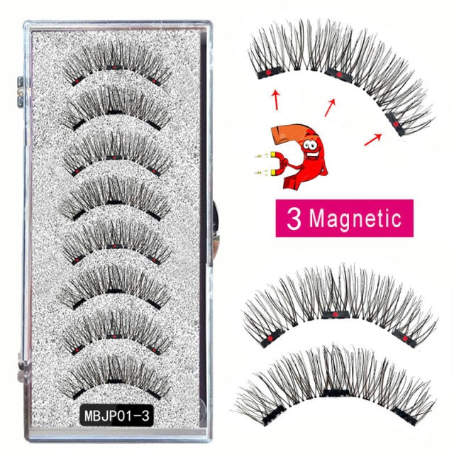 8PCS Magnetic Mink Eyelashes with Eyelash Tweezer