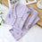 VenusFox Women Cotton Gauze Pajamas Long Sleeve Spring Pajama Set Purple Lavender Print Sleepwear 2 Piece Casual Loose Sexy Nightwear