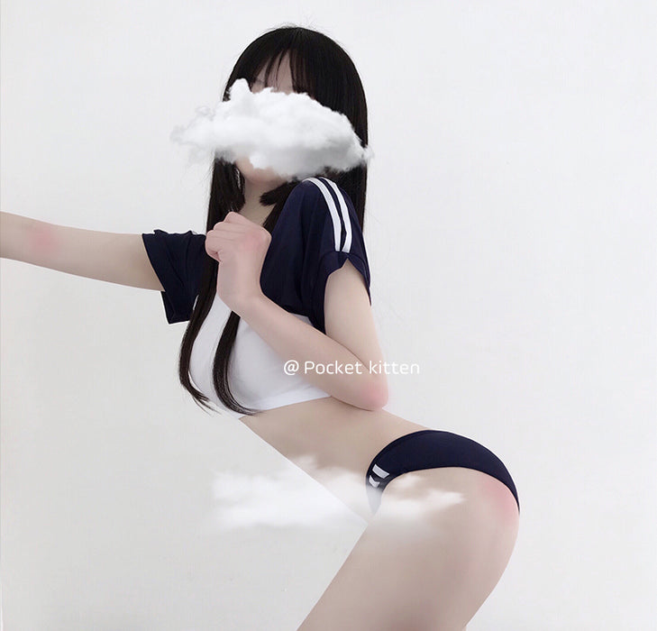 VenusFox Cute Japanese Student Uniform Women Gymnastic Sexy Lingerie Set Anime Cosplay Costumed School Girl Cheer Leader Roleplay