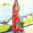 VenusFox Spring Summer Sexy Casual Women Long Dress High Waist V-Neck Open Back Sleeveless Holiday Beach Dress Sling Print Robes Halter