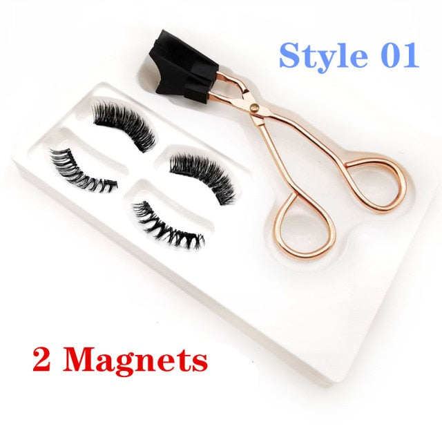 VenusFox Magnetic Eyelashes Kit Magnetic Lashes Eyeliner Magnetic Kit Magnetic False Eyelashes Clips Artificial Nature Magnetic Eyelashes