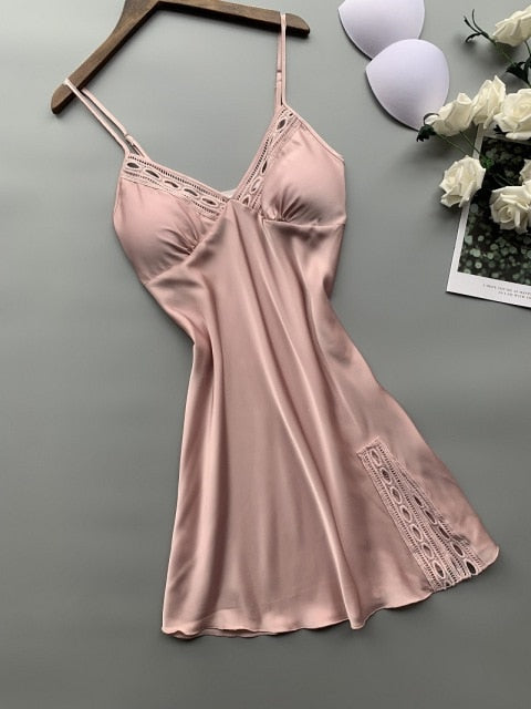 VenusFox Sexy Women's Pajamas Set Lace Trim Bathrobe Sleepwear Pink Sexy Pajamas Lingerie Sleepwear Pajamas Women Home Clothes Nightwear