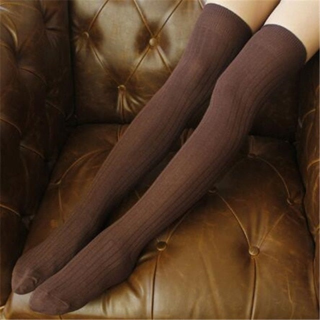 VenusFox Women Socks Stockings Warm Thigh High Over The Knee Socks Long Cotton Lace Up Stockings Medias Sexy Stockings