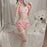 VenusFox Sexy Japanese Anime Tank Long Ear Doggy Bra and Cute Bloomers Pink White Kawaii Velvet Tube Top Panties Set for Sweet Girl 2020
