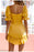 VenusFox Comoto Cotton ruffled puff sleeve mini women dress Yellow high waist lace up mini dress Summer elegant sexy women dress