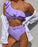 VenusFox Sexy Bikinis Women 2021 One Shoulder Swimwear High Waist Swimsuit Purple Bandage Bathing Suits Ruffle Beach Wear Biquini Female