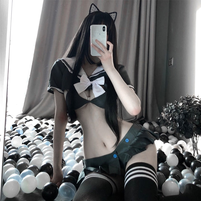 VenusFox Sexy Lingerie Set For Women Anime Cosplay Exoti Costumes School Girl Outfit Mini Skirt Uniform Erotic Party Sexi Apparel Fashion