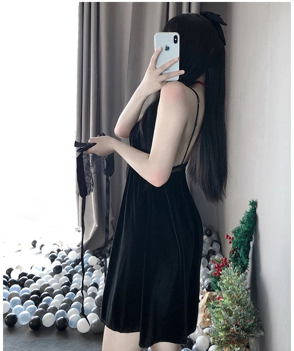 VenusFox Store Fashion Velvet 2 Pieces Women Sexy Lace Robe Pajama Sleepwear Warm Winter Pajamas Sets Suit Sleeveless Nightwear 2020