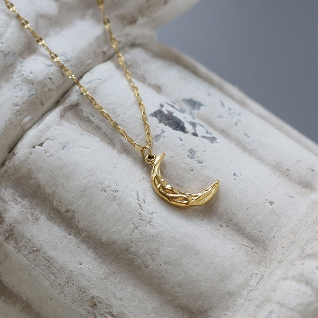 VenusFox High Quality Korean 14k Gold Plated Fine Jewelry Women Fairy Double Chains Necklaces for Female Star Moon Pendant Mom Gifts