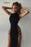 VenusFox Maxi Dresses For Women Party Sexy Summer Bodycon Hollow Nightclub Prom Sleeveless High Split Bandage Black