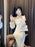 VenusFox French Lace Vintage Dress Women Fashion Puffer Sleeve Elegant One Piece Dress Korean 2021 Spring High Street Slim Midi Dress Y2k