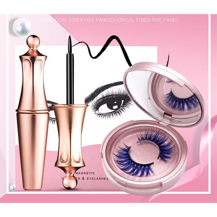 VenusFox 3D magnetic color lashes eyeliner tweezers kit faux mink cil natural lot magnet false eyelashes extension waterproof makeup set