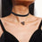 VenusFox Black Leather Velvet Choker Necklace