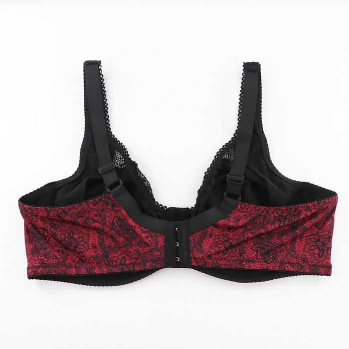 VenusFox PlusGalpret Floral Print Lace Bra and Panty Set Women Sexy Lingerie Bra Set Intimates Ladies Underwear Set 85-110 D Cup XL-6XL