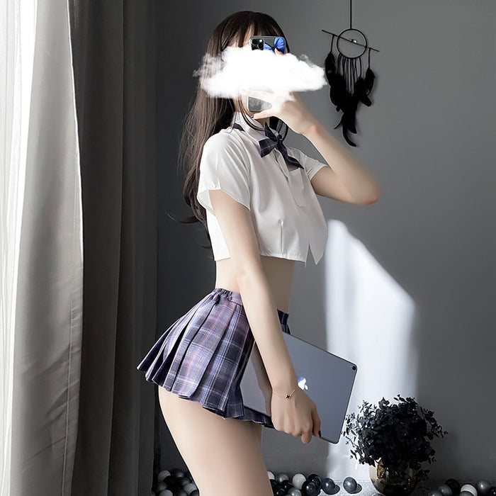 VenusFox Sexy Cosplay School Girl Costumes Japanese Kawaii Erotic Student Outfit Short Top Mini Pleated Skirt For Women Sex Lingerie 0708