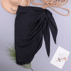 VenusFox Sexy Style Women Solid Pareo Beach Bikini Cover Up Wrap Skirt Sarong Beachwear Bathing Suit Beachwear Swimsuit