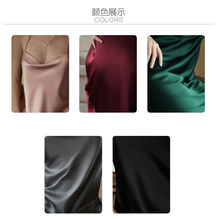 VenusFox Mulberry Silk Pajamas For Women Nightgown  Nightdress Backless Nighty Sling  Luxury Brand Fashion Silk Sleepwear Ladies 2XL