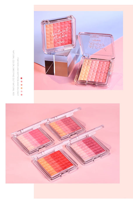 NOVO Vitality Light Feather Tricolor Gradient Blush Palette No Irritation Blusher Palette Waterproof Face Cheek Blush