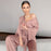 VenusFox Solid Color Sleepwear Loose Flare Home Pants Three Quarter Sleeve Satin Robe Sets Bathrobe For Women Pajama Fashion Spring