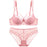 VenusFox Ultra-thin Cup Sexy Lace Underwear Pink Push Up Bra Set Bow Lingerie Comfortable Brassiere Panties Set Big Size 95E 90E