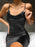 VenusFox Summer Sleeveless Spaghetti Strap Black Silk Long Dress Sexy Backless Elegant Satin Bodycon Party Dress Woman Split Midi Dresses