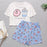 VenusFox Women's Sleepwear Cute Cartoon Print Short Set Pajamas for Women  Pajama Set Sweet Short Sleeve T Shirts & Shorts Summer Pajama