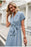 VenusFox Simplee Summer blue office high waist belt ladies dress Chic elegant aline women dress Bat short sleeve Casual female dress