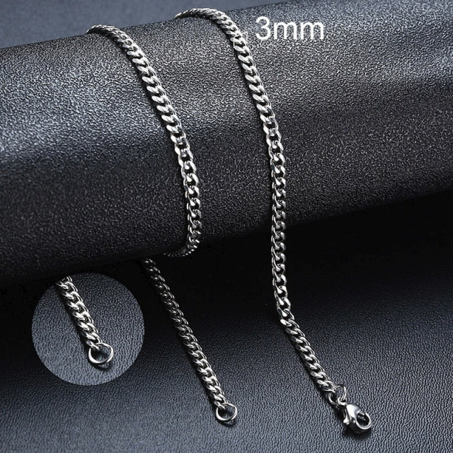 VenusFox Ant Angel Basic Punk Stainless Steel Necklace for Men Women Cuban Link Chain Chokers Minimalist Choker Necklace Hot Jewelry