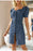 VenusFox Simplee Blue Single-breasted Puff Sleeve Women's Dress Summer Elegant Bodycon Mini Dresses Fashion Square neck Vestidos New