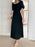 VenusFox New Summer Women Dresses Square Collar High Waist Puff Sleeve Elegant Fashionable Korean Style Vintage Long Dresses