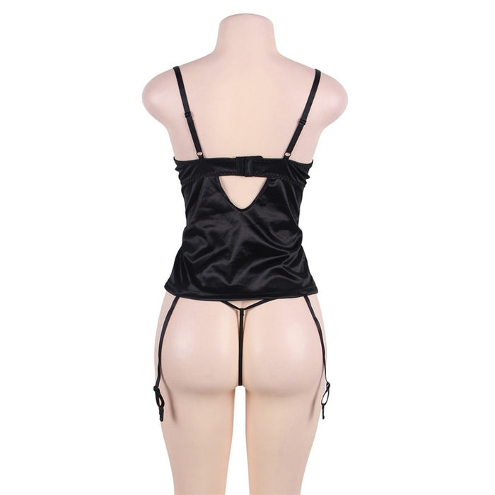 VenusFox Naughty Women Sexy Lingerie Plus Size Dress Dress + G string Flirty Lace Underwear