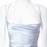 VenusFox Satin V-Neck Spaghetti Strap Mini Party Dresses Women Split Hem Sleeveless Sexy Backless Skinny Robe Fashion Summer Elegant