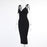 VenusFox Fashion Bow Straps Sexy Summer Dress Women Backless Midi Dresses Black Elegant Sleeveless Split Women's Party Dress Robe