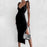 VenusFox Fashion Bow Straps Sexy Summer Dress Women Backless Midi Dresses Black Elegant Sleeveless Split Women's Party Dress Robe