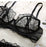 VenusFox Women Sexy Lingerie Sets with Garter Belt Lace Push Up Bras G-string Panties Transparent Temptation Erotic Underwear Black