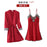 VenusFox 5PC Silk Robe Sleep Suit Women's Lace Satin Pajamas Gown Set V-Neck Cami Nighties Wear