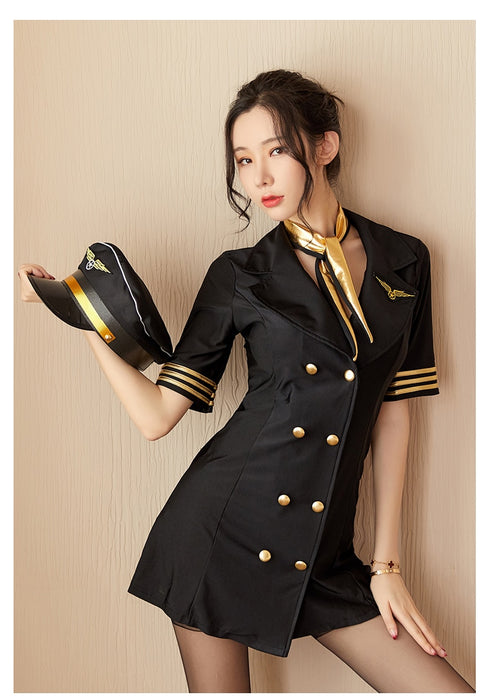 VenusFox Uniform Erotic Temptation Sexy Flight Attendant Costume Sex Cosplay Sexy Uniform Sexy Police Japanese Lingerie Pl