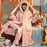 VenusFox Winter Flannel Pajamas Set For Women Animal Thick Warm Cute Long Sleeves Sleepwear Loose Pajamas Suit