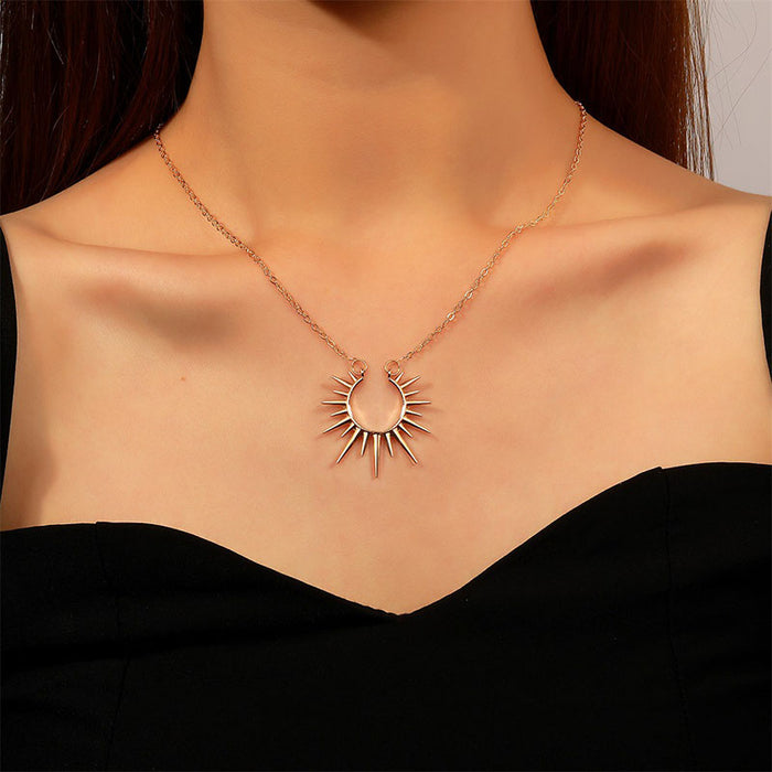 VenusFox Exquisite Sun Flower Pendant Necklace Golden 18 K Chain Choker Women Necklace Bijoux Femme Accessories