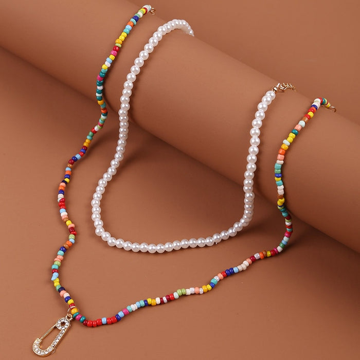 VenusFox Colorful Africa Beads Necklace for Women Short Collar Necklace Choker Women's Neck Chains Bohemian Summer Jewelry Gifts