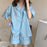 VenusFox Pajamas for Women Summer Korean Sweet Sleepwear Girls Striped Lapel Home Clothes Kawaii Plus Size Loose Ladies Set