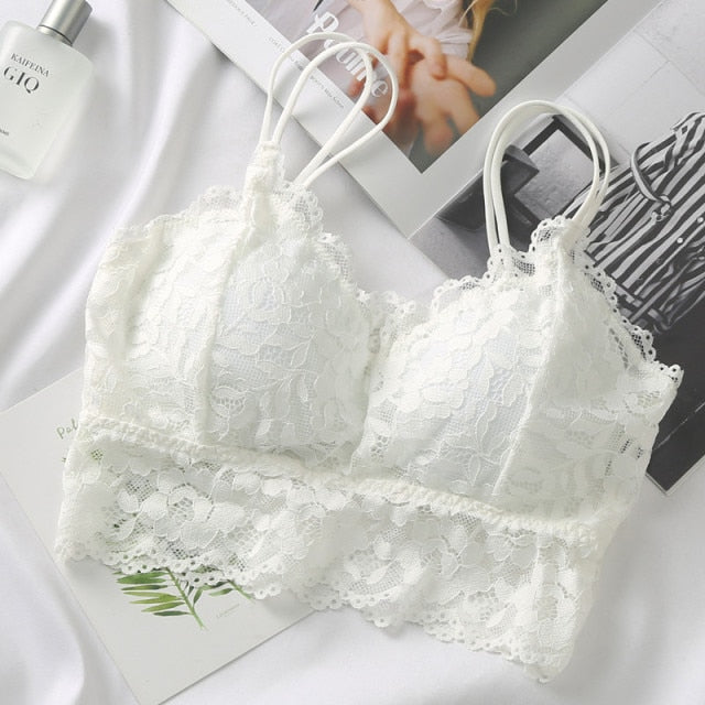 VenusFox Women Lace Bra Set Sexy Lingerie French Bralette Lace Panties Cropped Bra Panty Set Female Underwear Set